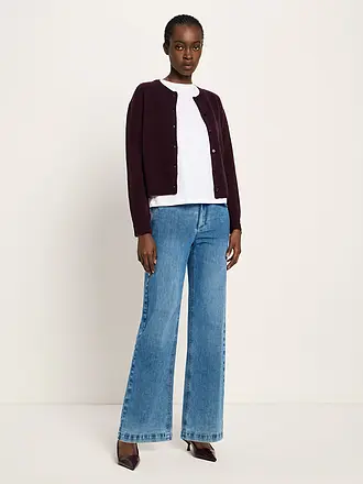 LANIUS | Strickjacke Boxy Fit | dunkelrot